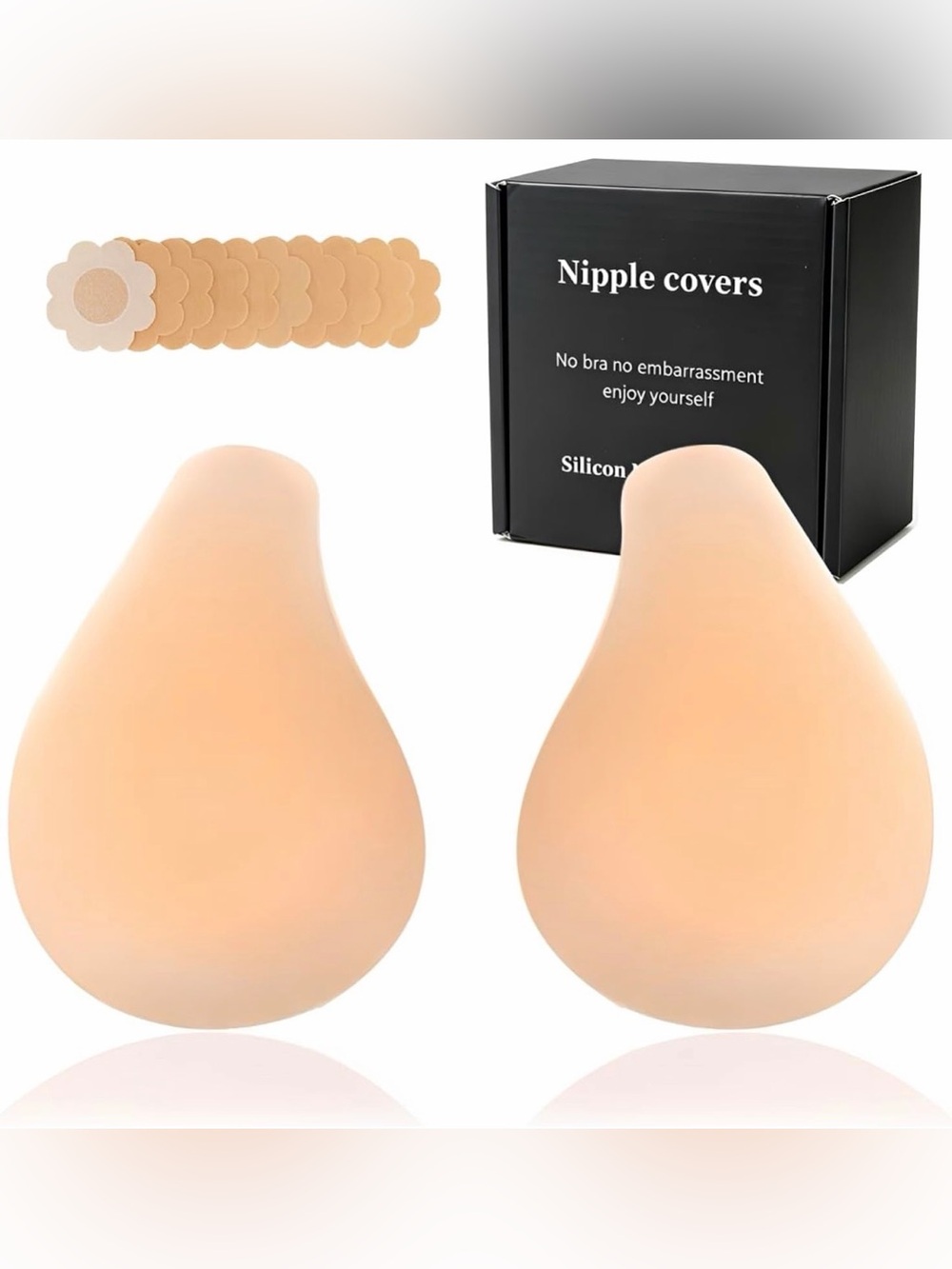 Silicone Teardrop Nipple Covers - Nude
